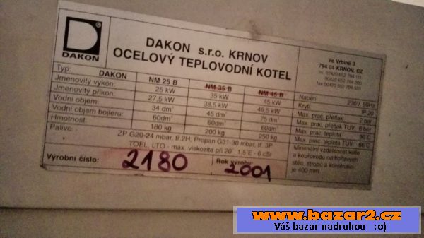 Kotel na LTO Dakon NM 25 B 