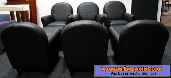 Kožený set křesel  6+3