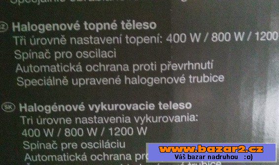 Zánovní elektrické halogen.topení !