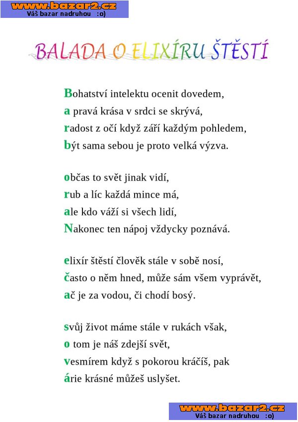 Originální dárek – plný písmenek, háčků a čárek