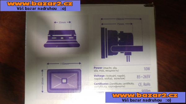 6x LED venkovní reflektor 10W-2, inzerce-cz.cz 6x LED venkovní reflektor 10W