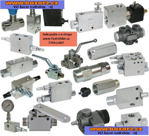 Hydraulické hadice,olejové nádrže ,manometr ,rychlospojka,hydraulický rozvaděč