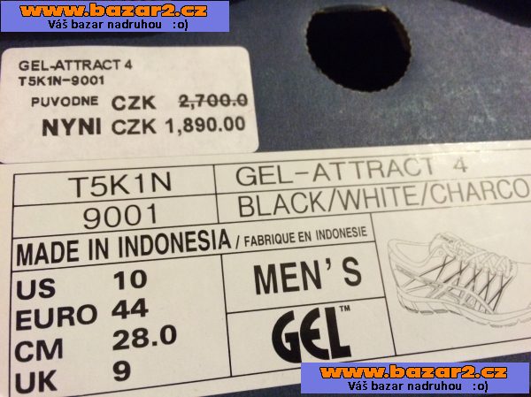 asics attract gel 1190Kč (PC:2556)(28cm)44EU, nové