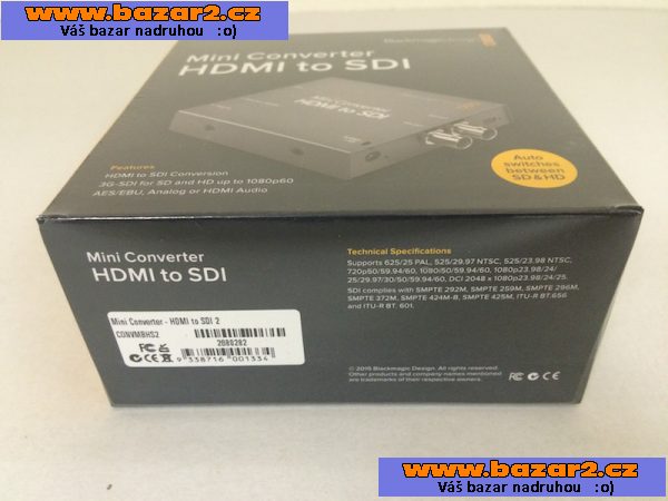 VIdeopřevodník Blackmagic mini converter HDMI to SDI nový! -2, inzerce-cz.cz VIdeopřevodník Blackmagic mini converter HDMI to SDI nový!