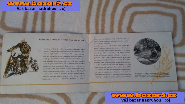 Mototechna brožura Jawa ČZ 250 první kývačka 1954 prospekt