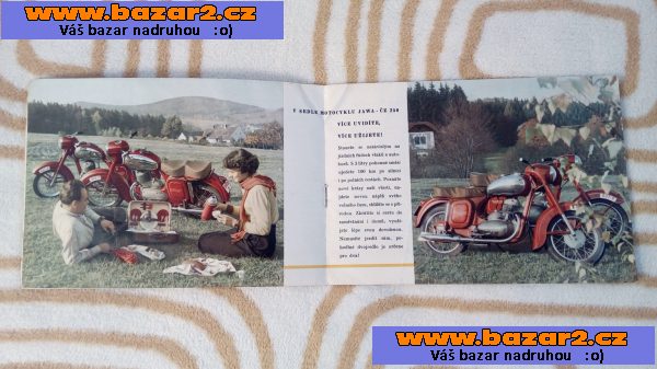 Mototechna brožura Jawa ČZ 250 první kývačka 1954 prospekt