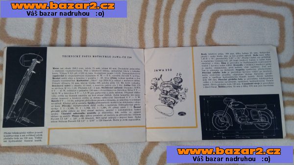 Mototechna brožura Jawa ČZ 250 první kývačka 1954 prospekt