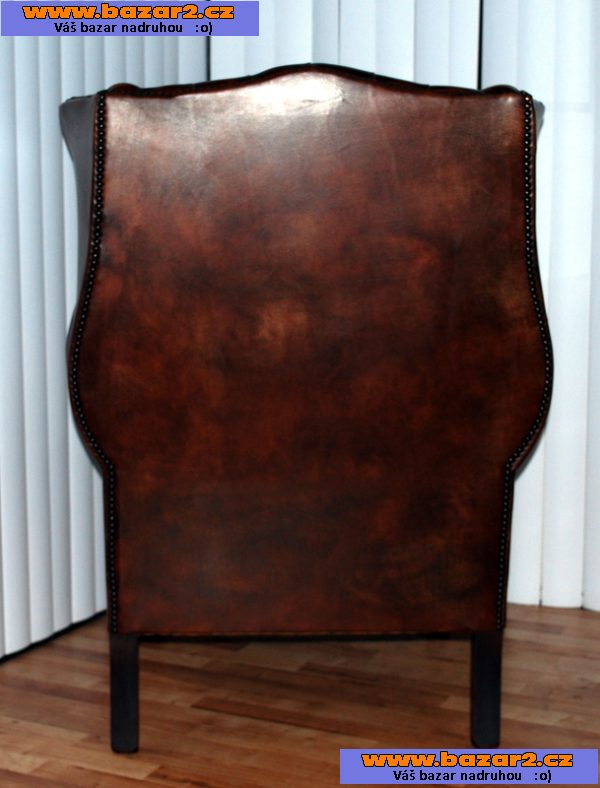 Chesterfield kozene kreslo-ušák-4, inzerce-cz.cz Chesterfield kozene kreslo-ušák