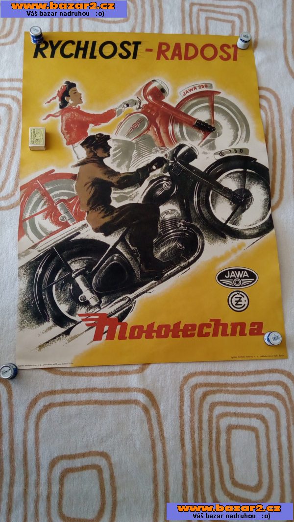 Mototechna rychlost radost plakát Jawa ČZ pérák, čezeta 150