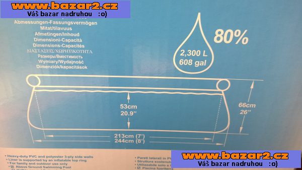 Bazén samostavěcí 244 cm 