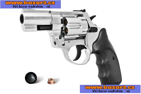Revolver 6mm - na gumové projektily = CHROM ZA CENU ČERNÉHO