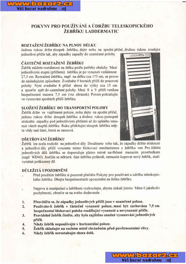 Teleskopický žebřík Laddermatic