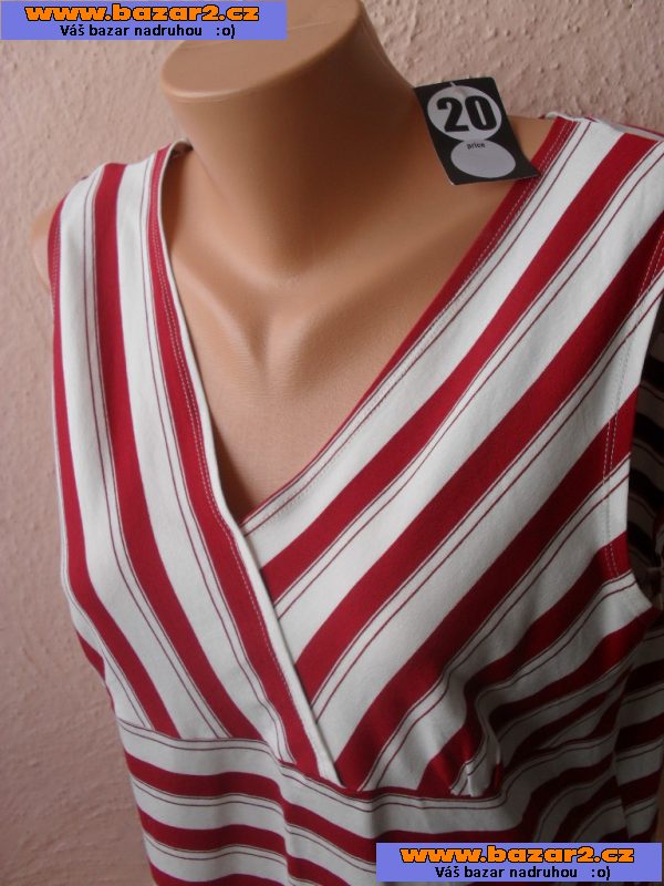 NOVÝ TOP BHS vel. 20/XXL červeno-bílý -péruje 