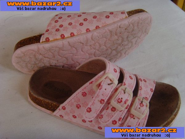 BJORNDAL růžové pantoflíčky - vel. 30 - stélka 19cm