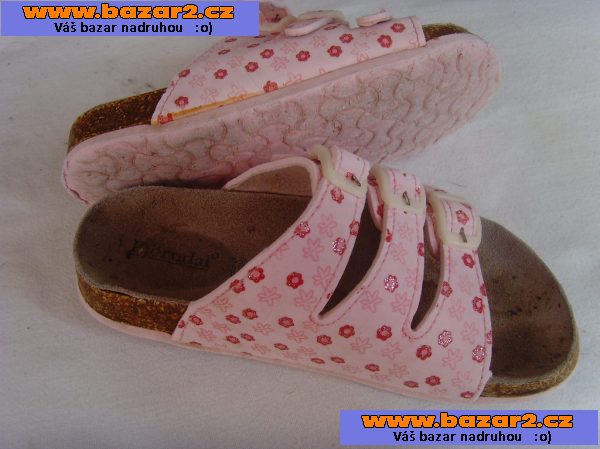 BJORNDAL růžové pantoflíčky - vel. 30 - stélka 19cm