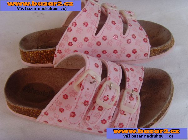 BJORNDAL růžové pantoflíčky - vel. 30 - stélka 19cm