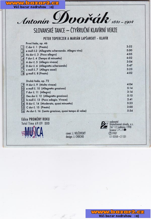 cd ANTONÍN DVOŘÁK-SLOVANSKÉ TANCE