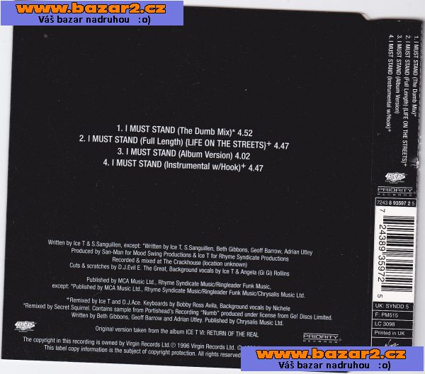 maxi-cd singl ICE-T   - I MUST STAND