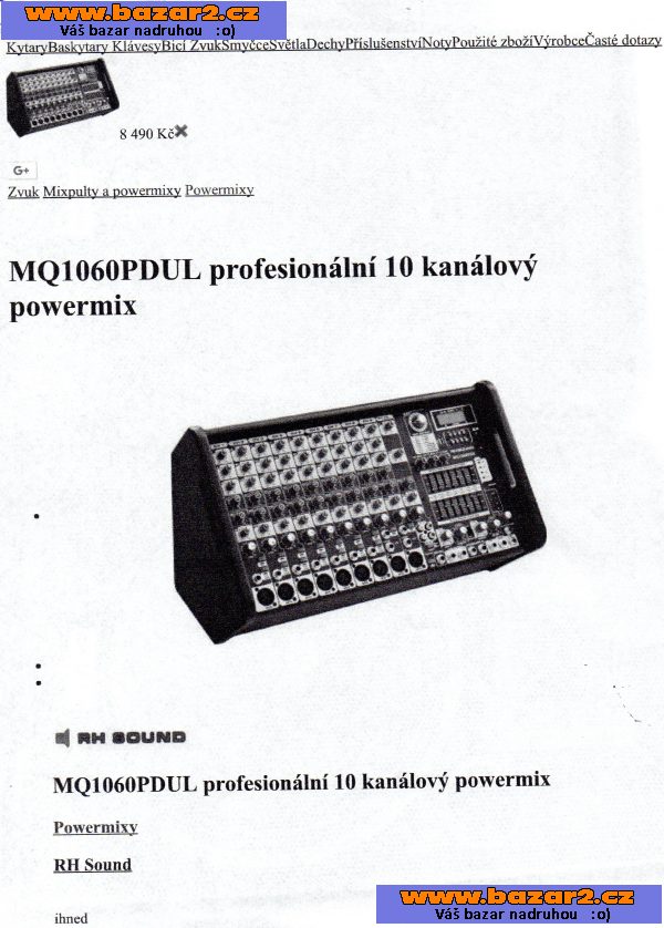 Prodám powermix MQ1060PDUL 2x300W