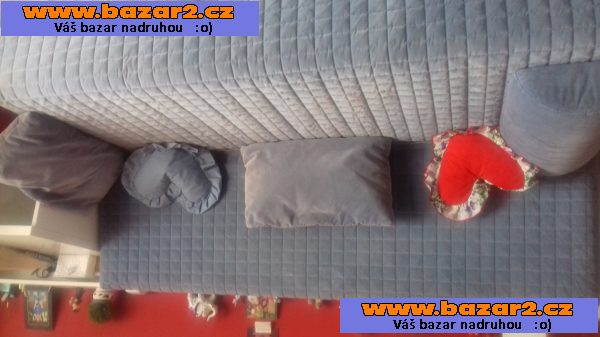 Rozkladací sedačka šedomodrá