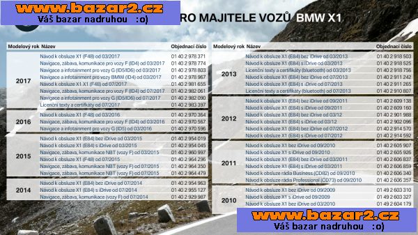 Návod BMW řada 1 2 3 4 5 6 X1 X3 X5 i jiné manuál