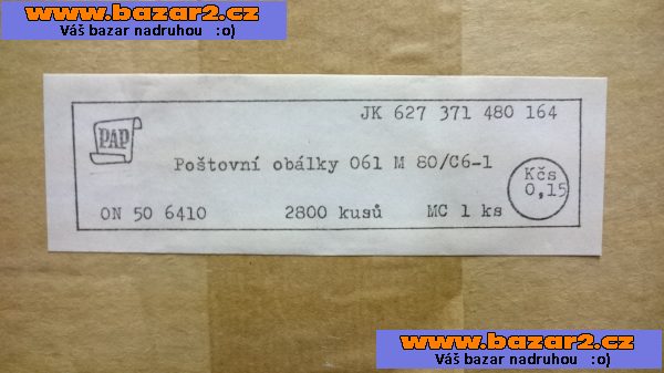 Poštovní obálky C6 s lepidlem velmi levně