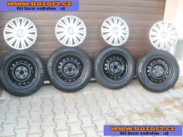 PNEU NA DISKÁCH -PLECH- ZIMNÍ 195/65 R 15 M+S 91 T.   SAVA.