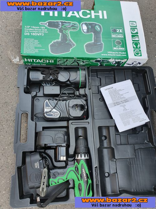 Prodám aku vrtačky Hitachi 14v za 1700za1700kcv 2000kc