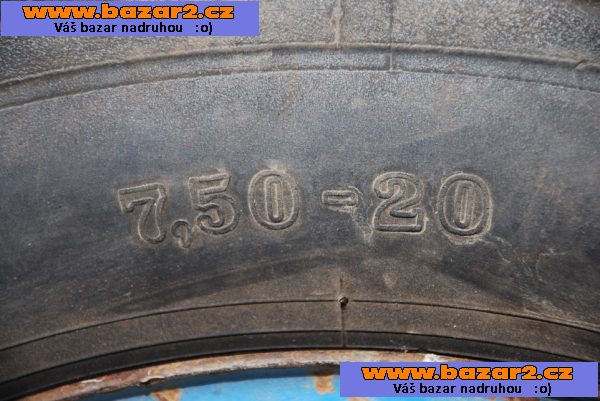 Prodám pneu 7,50-20 1ks, kolo 7,50-20 2ks