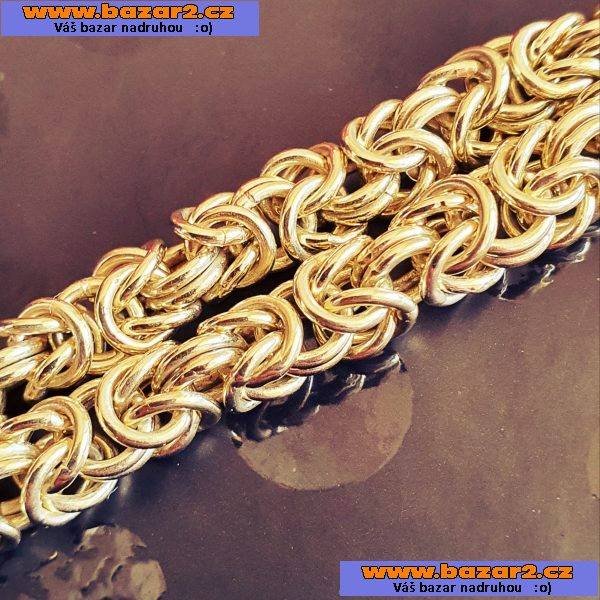 Zlatý náramek 32,8g 585/1000 CZ puncování