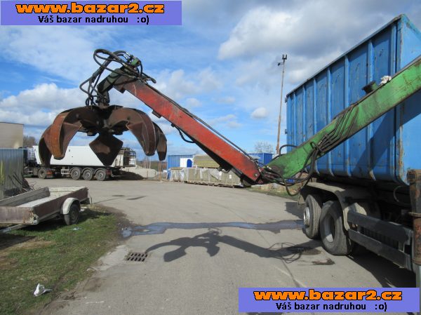 Prodám kontejner s hydraulickou rukou s drapákem