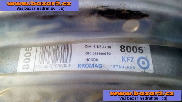 Disk 6,5Jx16 ET27 Honda Civic 8005 - nove