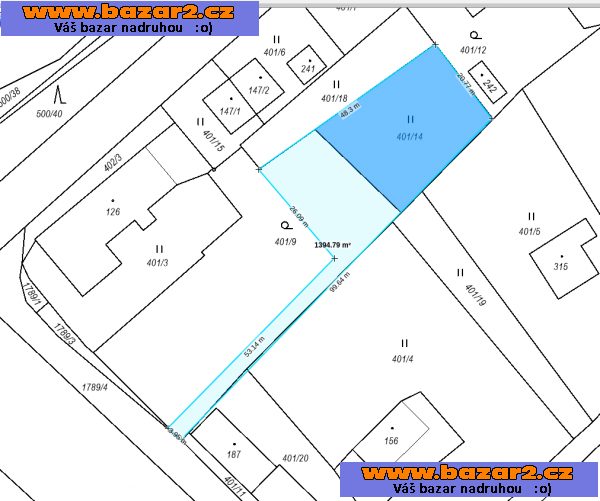 Stavební pozemek 1250/Kč m², JČ, Jílovice Na Zastávce u Trh.Svin