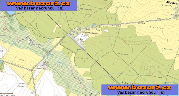 Stavební pozemek 1250/Kč m², JČ, Jílovice Na Zastávce u Trh.Svin