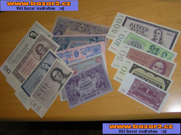 RU, ČSSR , ČSR - nevydané bankovky , návrhy oboustranná kopie