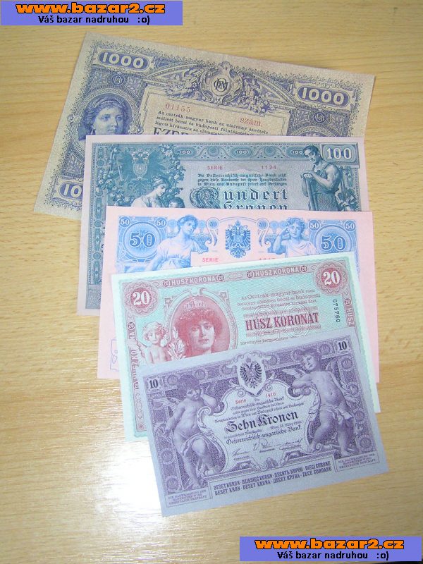 RU, ČSSR , ČSR - nevydané bankovky , návrhy oboustranná kopie
