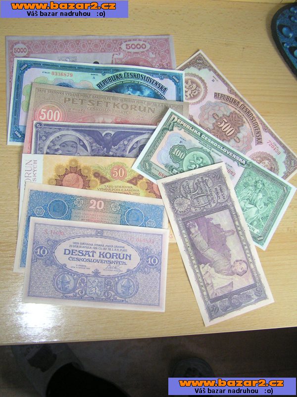 RU, ČSSR , ČSR - nevydané bankovky , návrhy oboustranná kopie