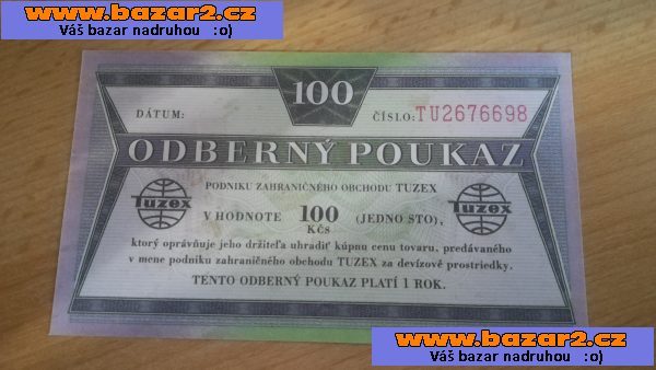 Tuzexové poukázky , bony