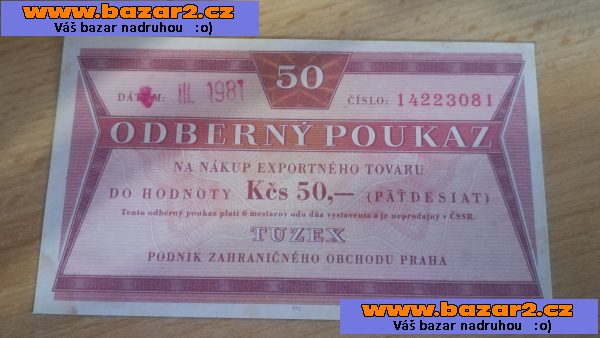 Tuzexové poukázky , bony