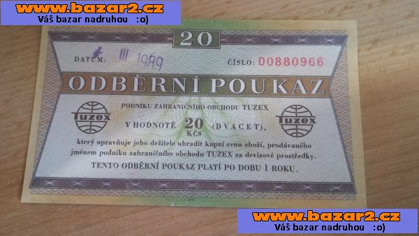 Tuzexové poukázky , bony
