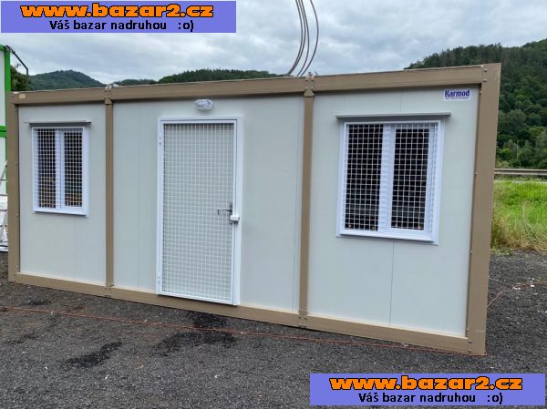 Obytná buňka 240x600 cm, včetně mříží na okna i dveře 