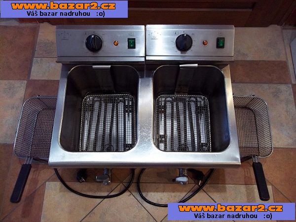 PROFI fritéza elektrická dvojitá 2 x 8 litrů s vypouštěním