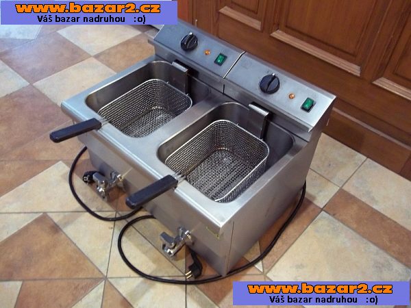 PROFI fritéza elektrická dvojitá 2 x 8 litrů s vypouštěním