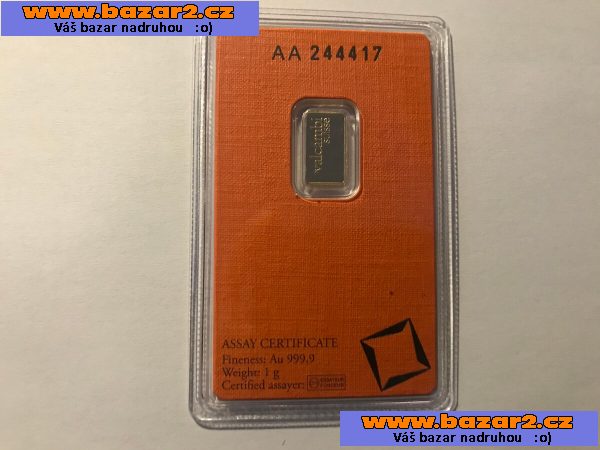 Investiční zlatý slitek 1g Valcambi
