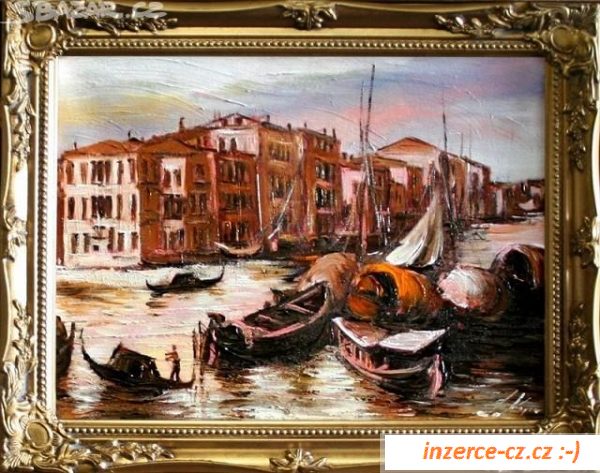 Benátky na plátně - 470x370mm