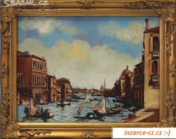 Benátky na plátně - 470x370mm