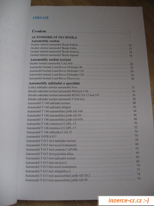 Katalog automobilní a pásové tech.