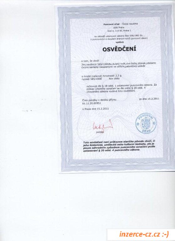 Sec. diamantové náušnice a prsten