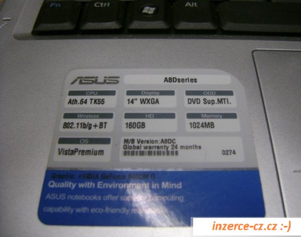 Asus A8dc - dvoujádro AMD, Geforce