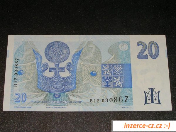 20 Kč 1994 série B proužek vpravo